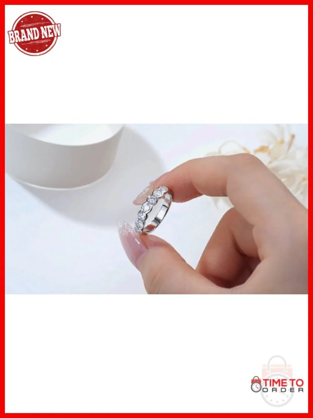 2.1CT Moissanite Half Eternity Ring Band, D Color VVS1, 925 Sterling Silver,